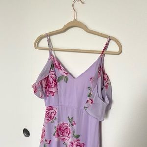 Purple floral maxi dress
